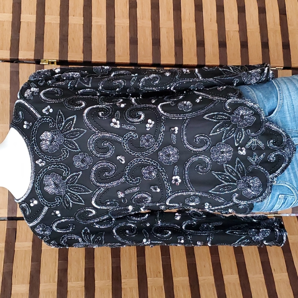 Scala chiffon beads/sequins top